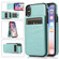 iPhone XS Max Solid Color PC + TPU Protective Case with Holder & Card Slots - Green