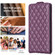 iPhone XS Max Diamond Lattice Vertical Flip Leather Phone Case - Dark Purple