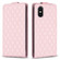 iPhone XS Max Diamond Lattice Vertical Flip Leather Phone Case - Pink