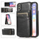 iPhone XS Max Solid Color PC + TPU Protective Case with Holder & Card Slots - Black