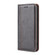 iPhone XS Max Grid Texture Magnetic PU + TPU Horizontal Flip Leather Case with Holder & Card Slot - Grey
