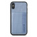 iPhone XS Max Carbon Fiber Magnetic Card Bag Phone Case - Blue