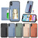 iPhone XS Max Carbon Fiber Magnetic Card Bag Phone Case - Brown