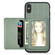 iPhone XS Max Carbon Fiber Magnetic Card Bag Phone Case - Green