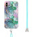 iPhone XS Max 2.0mm Airbag Shockproof TPU Phone Case with Lanyard - Ink Green Marble