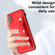 iPhone XS Max Shockproof Leather Phone Case with Wrist Strap - Red