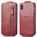 iPhone XS Max Zipper Wallet Vertical Flip Leather Phone Case - Red