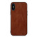 iPhone XS Max Genuine Leather Double Color Crazy Horse Phone Case - Brown