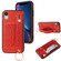 iPhone XS Max Glitter Powder PU+TPU Shockproof Protective Case with Holder & Card Slots & Wrist Strap - Red