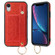 iPhone XS Max Glitter Powder PU+TPU Shockproof Protective Case with Holder & Card Slots & Wrist Strap - Red