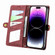 iPhone XS Max Geometric Zipper Wallet Side Buckle Leather Phone Case - Red