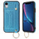 iPhone XS Max Glitter Powder PU+TPU Shockproof Protective Case with Holder & Card Slots & Wrist Strap - Blue