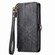 iPhone XS Max Geometric Zipper Wallet Side Buckle Leather Phone Case - Black