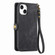 iPhone XS Max Geometric Zipper Wallet Side Buckle Leather Phone Case - Black