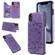 iPhone XS Max Flower Embossing Pattern Shockproof Protective Case with Holder & Card Slots & Photo Frame - Purple