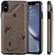 iPhone XS Max Cat Bee Embossing Pattern Shockproof Protective Case with Card Slots & Photo Frame - Grey