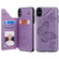 iPhone XS Max Butterfly Embossing Pattern Shockproof Protective Case with Holder & Card Slots & Photo Frame - Purple