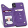 iPhone XS Max Cat Tree Embossing Pattern Shockproof Protective Case with Card Slots & Photo Frame & Holder - Purple