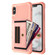 iPhone XS Max ZM06 Card Bag TPU + Leather Phone Case - Pink