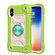 iPhone XS Max Shockproof Silicone + PC Protective Case with Dual-Ring Holder - Guava