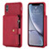 iPhone XS Max Zipper Shockproof Protective Case with Card Slots & Bracket & Photo Holder & Wallet Function - Red