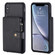 iPhone XS Max Zipper Shockproof Protective Case with Card Slots & Bracket & Photo Holder & Wallet Function - Black