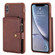 iPhone XS Max Zipper Shockproof Protective Case with Card Slots & Bracket & Photo Holder & Wallet Function - Coffee