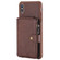 iPhone XS Max Zipper Shockproof Protective Case with Card Slots & Bracket & Photo Holder & Wallet Function - Coffee