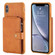 iPhone XS Max Zipper Shockproof Protective Case with Card Slots & Bracket & Photo Holder & Wallet Function - Brown