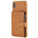 iPhone XS Max Zipper Shockproof Protective Case with Card Slots & Bracket & Photo Holder & Wallet Function - Brown