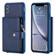 iPhone XS Max Zipper Shockproof Protective Case with Card Slots & Bracket & Photo Holder & Wallet Function - Blue
