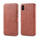 iPhone XS Max AZNS Calf Texture Magnetic Horizontal Flip PU Leather Case with Holder & Card Slots & Photo Frame - Brown