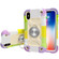iPhone XS Max Shockproof Silicone + PC Protective Case with Dual-Ring Holder - Colorful Beige