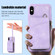 iPhone XS Max Zipper Card Bag Back Cover Phone Case - Purple