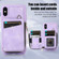 iPhone XS Max Zipper Card Bag Back Cover Phone Case - Purple