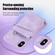 iPhone XS Max Zipper Card Bag Back Cover Phone Case - Purple