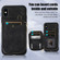 iPhone XS Max Zipper Card Bag Back Cover Phone Case - Black