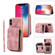 iPhone XS Max Zipper Card Bag Back Cover Phone Case - Pink