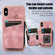 iPhone XS Max Zipper Card Bag Back Cover Phone Case - Pink