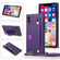 iPhone XS Max Wrist Strap PU+TPU Shockproof Protective Case with Crossbody Lanyard & Holder & Card Slot - Purple