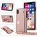 iPhone XS Max Wrist Strap PU+TPU Shockproof Protective Case with Crossbody Lanyard & Holder & Card Slot - Rose Gold