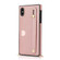 iPhone XS Max Wrist Strap PU+TPU Shockproof Protective Case with Crossbody Lanyard & Holder & Card Slot - Rose Gold