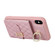 iPhone XS Max Horizontal Card Bag Ring Holder Phone Case with Dual Lanyard - Rose Gold