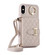 iPhone XS Max Horizontal Card Bag Ring Holder Phone Case with Dual Lanyard - Beige