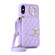 iPhone XS Max Horizontal Card Bag Ring Holder Phone Case with Dual Lanyard - Dark Purple