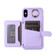 iPhone XS Max Horizontal Card Bag Ring Holder Phone Case with Dual Lanyard - Dark Purple