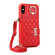 iPhone XS Max Horizontal Card Bag Ring Holder Phone Case with Dual Lanyard - Red