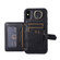 iPhone XS Max Horizontal Card Bag Ring Holder Phone Case with Dual Lanyard - Black