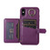 iPhone XS Max Horizontal Card Bag Ring Holder Phone Case with Dual Lanyard - Purple