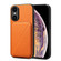 iPhone XS Max Imitation Calfskin Leather Back Phone Case with Holder - Orange